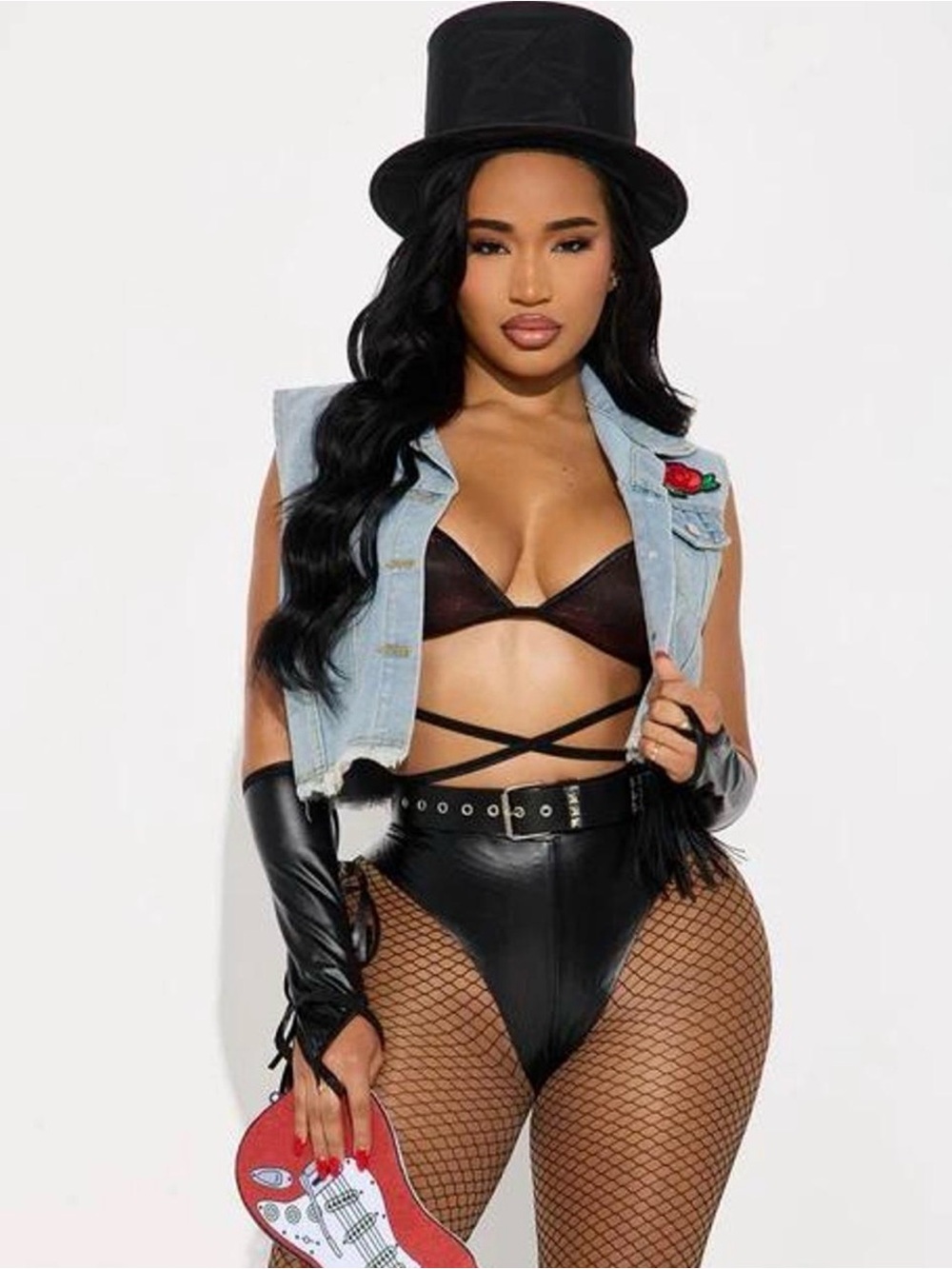 Fashion Nova Guitar Rebel 7-Piece Costume – Size Small